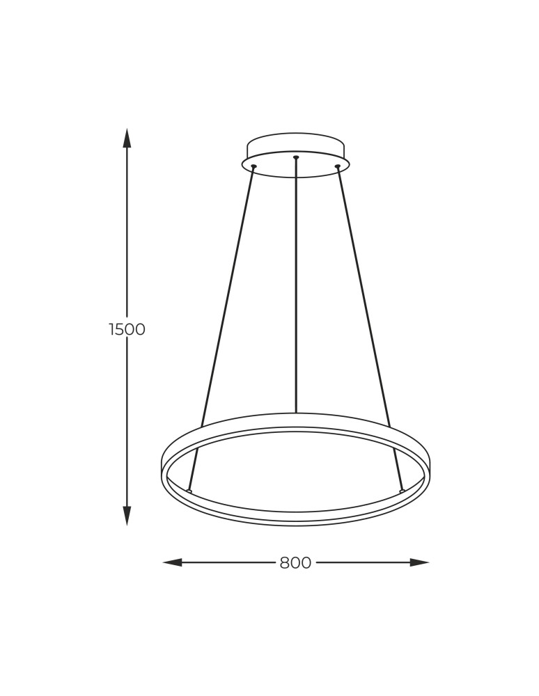 Pendant lamps circles - Zuma Line Breno Pendant with Light Colour Switch 3000K/4000K/6000K Black 2023201-Bk80. - product kolory-swiatla.pl 2