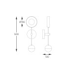 Wall lamps - Zuma Line Lara Wall lamp Black / French Gold Mb7170-2-3Bgt - product 2
