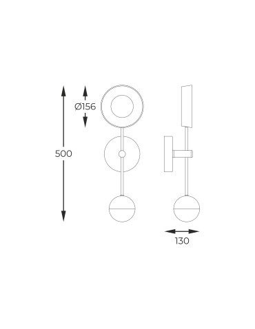 Zuma Line Lara Wall lamp Black / French Gold Mb7170-2-3Bgt - product 2
