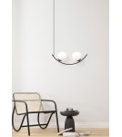 Pendant lamps - Zuma Line Wave 1 Glass Ball Pendant Lamp 2Xe14 Black / White Glass 5012. - product 2