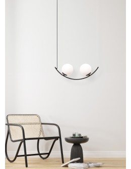 Zuma Line Wave 1 Lampa Wisząca Szklane Kule 2Xe14 Czarny / Białe Szkło 5012 - produkt 2