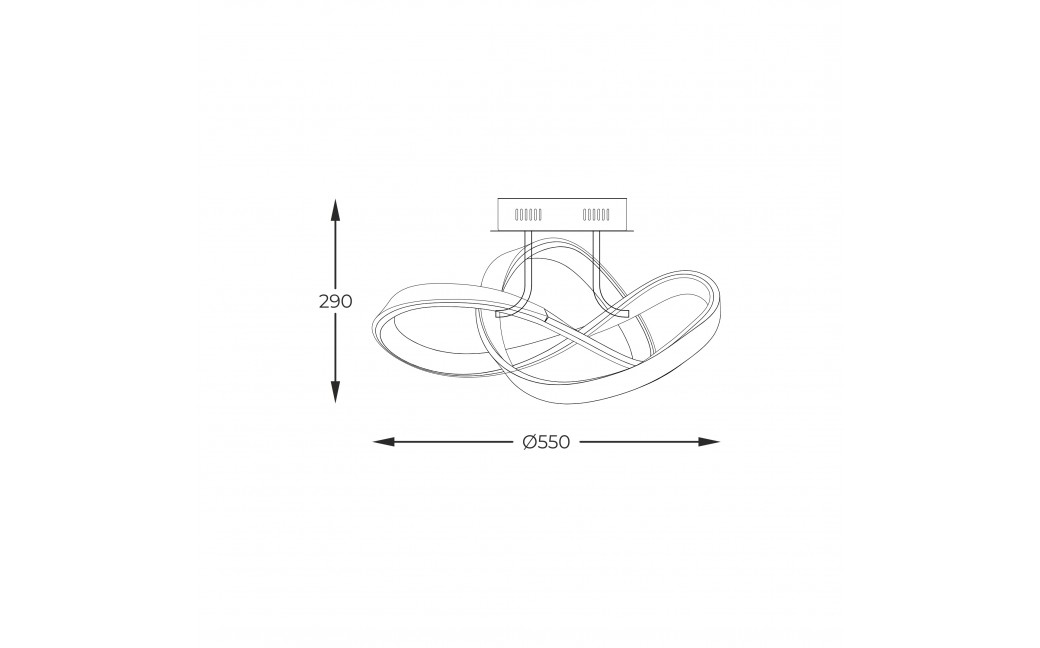 Zuma Line Indigo Lampa Sufitowa Nowoczesna Czarny Chrom Mx9717-1-3Bcd