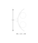 Kinkiety - Zuma Line Helix Kinkiet Kule Szklane 2Xe14 Czarny / Białe Szkło 5015 - produkt 2