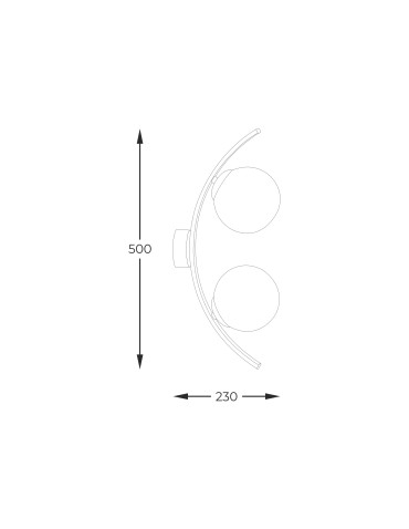 Zuma Line Helix Glass Spheres Wall Lamp 2Xe14 Black / White Glass 5015 - product 2