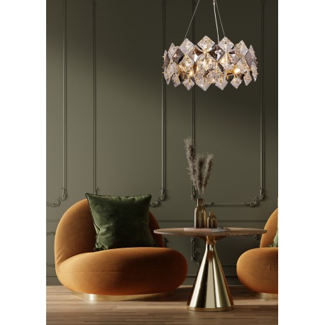 Zuma Line Tiara Lampa Wisząca Złoty / Przezroczysty+Dymiony 9864-500