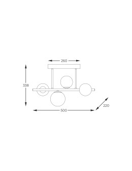 Zuma Line Villa Lampa Sufitowa Złoty / Szary / Bursztynowy Mx5918-4-Egn - produkt 2
