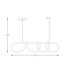 Pendant lamps over the island - Zuma Line Balbo Pendant Led Rope with Light Color Change Function 3000K/4000K/6000K Black 20006PM-BK. - product 2