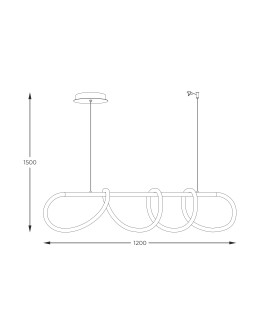 Zuma Line Balbo Wisząca Wąż Led Rope z Przełącznikiem Barwy Światła 3000K/4000K/6000K Czarny 20006PM-BK - produkt 2