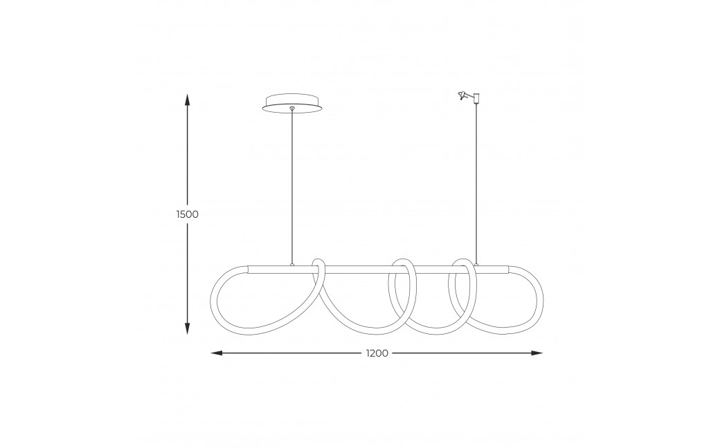 Zuma Line Balbo Wisząca Wąż Led Rope z Przełącznikiem Barwy Światła 3000K/4000K/6000K Czarny 20006PM-BK