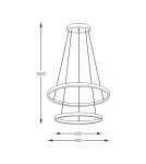 Pendant lamps circles - Zuma Line Breno Pendant with Light Colour Switch 3000K/4000K/6000K Gold 2023200-GD. - product 2