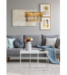 Glamour pendant lamps - Zuma Line Camille Pendant Lamp Gold/Transparent+Amber 19101/16. - product 2