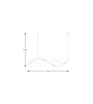 Lampy wiszące - Zuma Line Wave 4 Big Lampa Wisząca Czarny/Białe Szkło 5014 - produkt 2