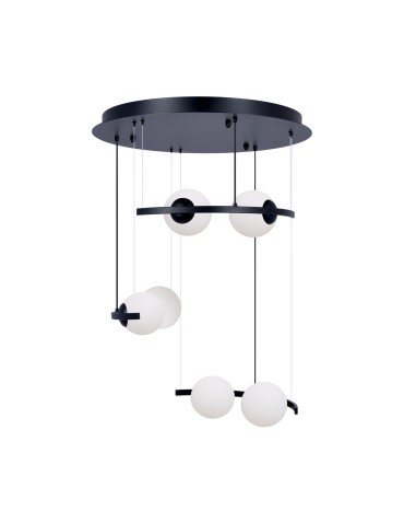 Zuma Line Helix 6 Pendant Lamp Black/White Glass 5017 - product 2