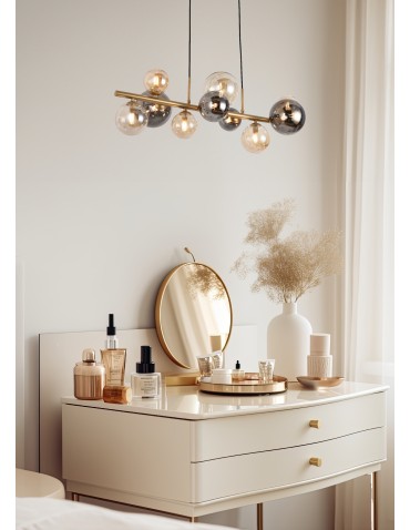 Zuma Line Villa Pendant Lamp Gold/Grey/Amber Md5918-10-Egn - product 2