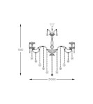 Pendant lamps - Zuma Line Chateau Pendant Lamp Chrome/Transparent+Smoky 17801/10+5 - product 4