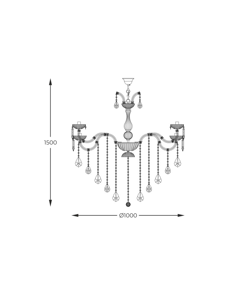 Pendant lamps - Zuma Line Chateau Pendant Lamp Chrome/Transparent+Smoky 17801/10+5 - product kolory-swiatla.pl 4