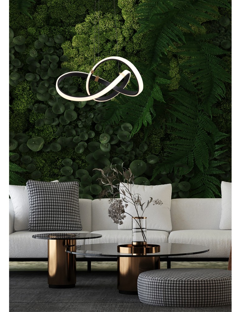 LED pendant lamps - Zuma Line Indigo Pendant Lamp Black Matte/Gold Md9717-1-3Bgd - product kolory-swiatla.pl 6