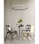 Pendant lamps circles - Zuma Line Claud Pendant Ring with Light Colour Switch 3000K/4000K/6000K Black/Wood 22808-Wood. - product 5