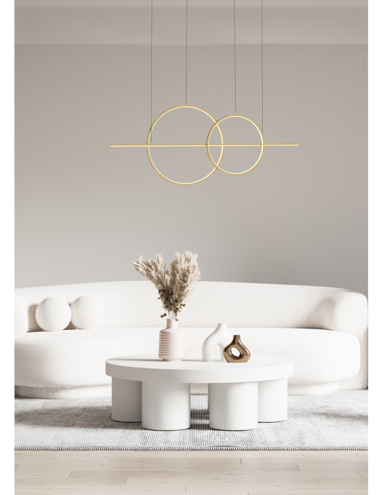 Pendant lamps over the island - Zuma Line Cholet French Gold Pendant Lamp Md7358-2A-3Gt. - product kolory-swiatla.pl 5
