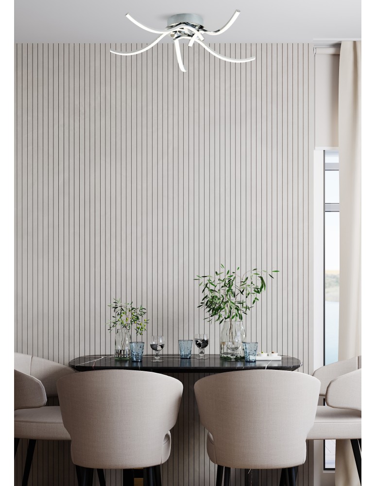 LED ceiling lamps - Zuma Line Focus Ceiling Light with Light Colour Switch 3000K/4000K/6000K Chrome 20023-5CCH. - product kolory-swiatla.pl 5