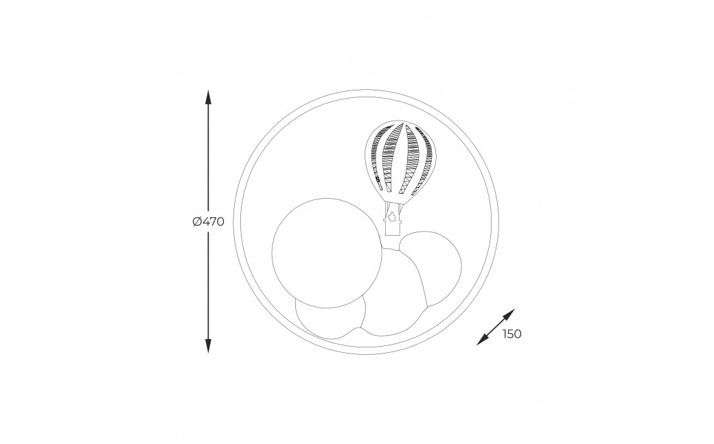 Zuma Line Focus Lampa Sufitowa Dziecięca 3-stopniowe ściemnianie Kolorowa MX4148-1-DWFD