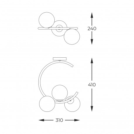 Zuma Line Molecule Lampa Sufitowa Złoto Francuskie C0454-03Q-F7Aa