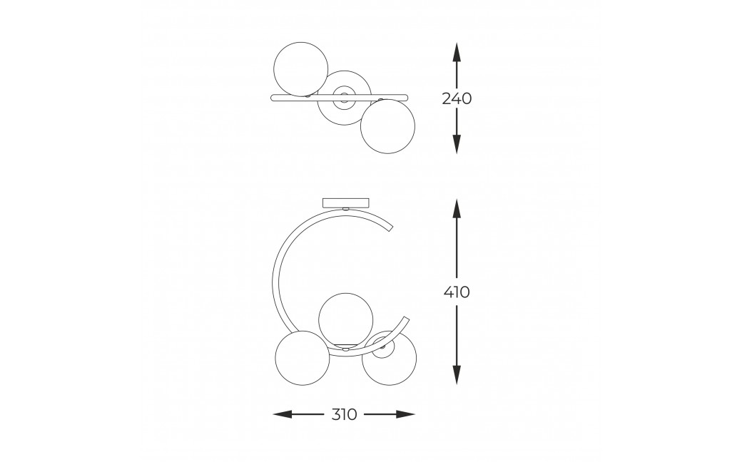 Zuma Line Molecule Lampa Sufitowa Złoto Francuskie C0454-03Q-F7Aa