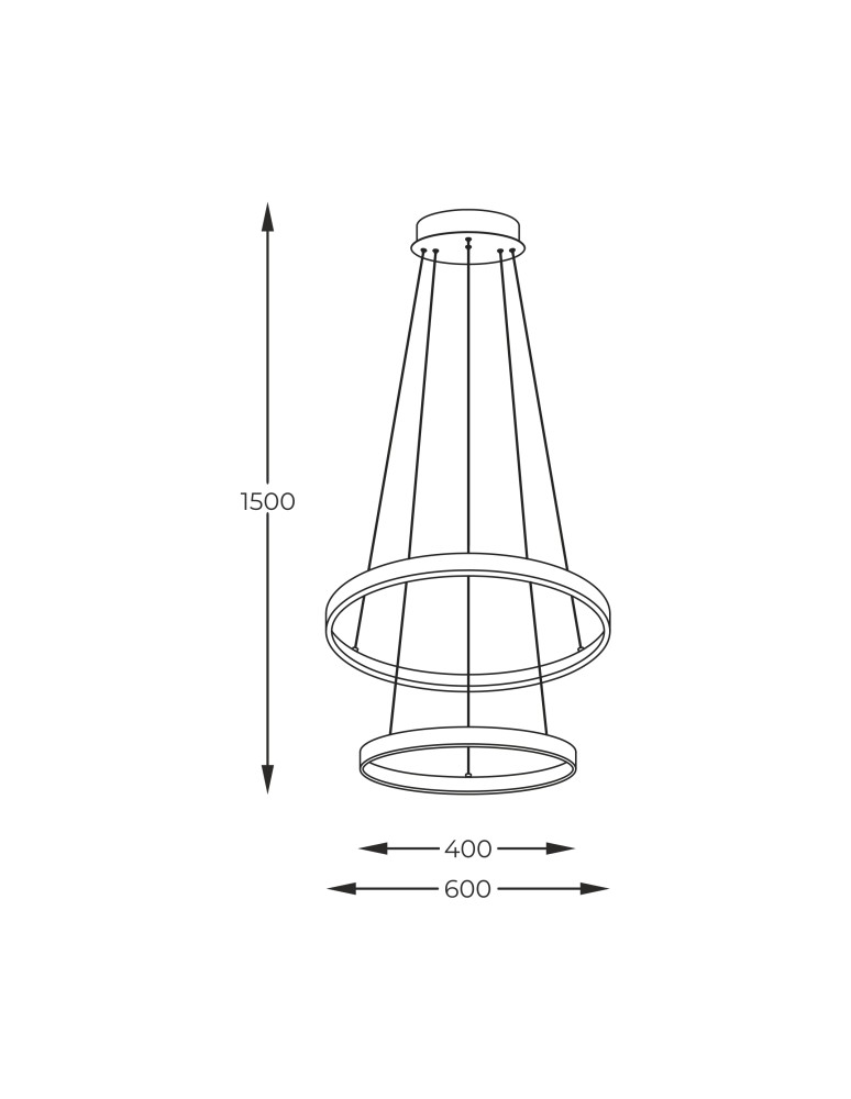 Pendant lamps circles - Zuma Line Breno Pendant with Light Colour Switch 3000K/4000K/6000K Gold 18140GD-2. - product kolory-swiatla.pl 5