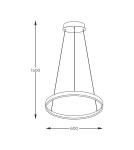 Pendant lamps circles - Zuma Line Breno Pendant with Light Colour Switch 3000K/4000K/6000K Gold 2023201-GD60. - product 5