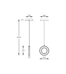 Pendant lamps circles - Zuma Line Girona Pendant Lamp Sand/Nickel Md9190-1S-3Nt - product 4