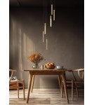 Wooden pendant lamps - Zuma Line Eliot Pendant Lamp Light Wood/Matte Black Md4768-6-3Bmt - product 4