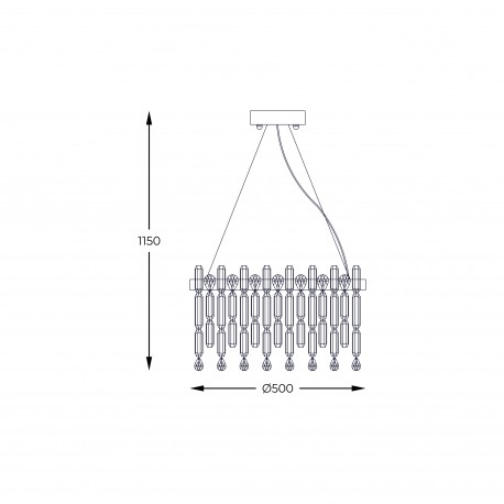 Zuma Line Crown Lampa Wisząca Złoty/Przezroczysty 9867-500