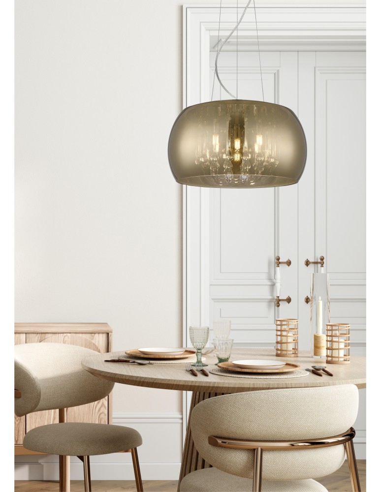 Glamour pendant lamps - Zuma Line Crystal French Gold Pendant Lamp P0076-05L-F7Hf. - product kolory-swiatla.pl 3