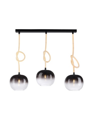Paul Neuhaus Luma 3 Pendant Illuminated Wire Glass Shade 3Xe27 Black 2411-18 - product 2
