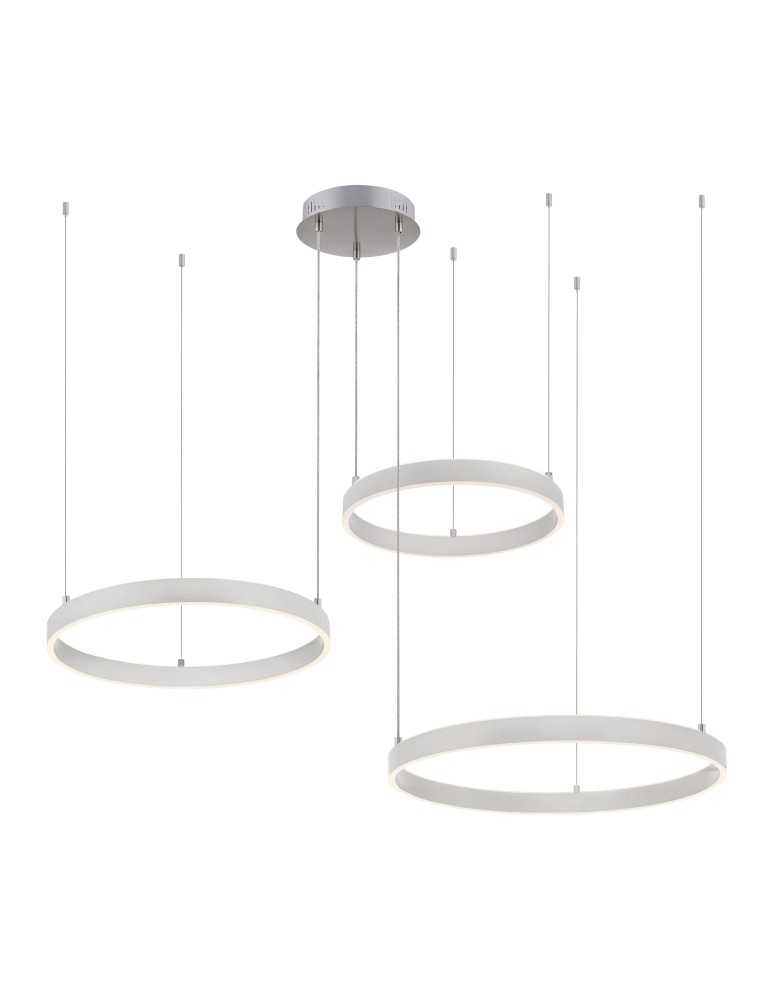 Pendant lamps - Leuchten Direkt Lilluti Pendant Remote Control Separately Each Ring Warm Color 3000K Aluminum 15156-55 - product kolory-swiatla.pl 2