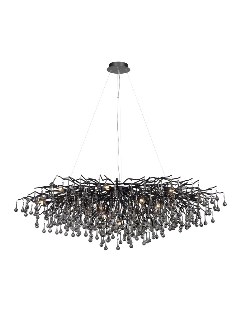 Glamour pendant lamps - Paul Neuhaus Icicle Chandelier Pendant Lamp Black 2031-18 - product kolory-swiatla.pl 2