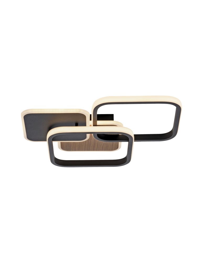 Ceiling lamps - Leuchten Direkt Sevent Modern Led Ceiling with Wooden Decor 36W 1600Lm 3000K Black / Wooden 14117-78 - product kolory-swiatla.pl 2