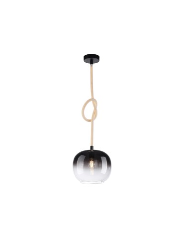 Paul Neuhaus Luma 1 Pendant Illuminated Wire Glass Shade E27 Black 2410-18 - product 2
