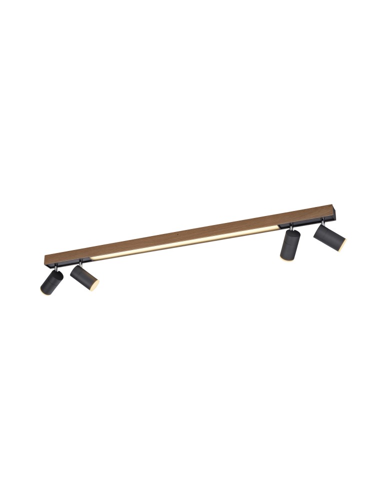 Ceiling lamps - Paul Neuhaus Pure-Lines Ceiling Light with Spotlights Remote Control Color and Dimming, Night Mode Natural Wood 6121-79 - product kolory-swiatla.pl 2