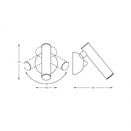 Zuma Line LOYA CZARNY W0461-01A-STP7 KINKIET