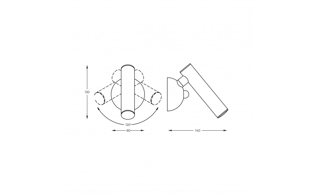 Zuma Line LOYA CZARNY W0461-01A-STP7 KINKIET