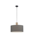Pendant lamps with lampshade - Zuma Line LINEN BLACK / GREY 15112-15 Pendant. - product 1