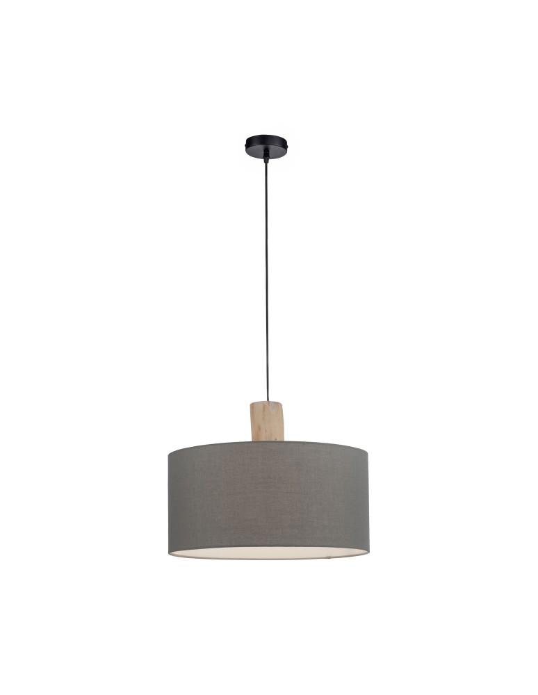 Pendant lamps with lampshade - Zuma Line LINEN BLACK / GREY 15112-15 Pendant. - product kolory-swiatla.pl 1