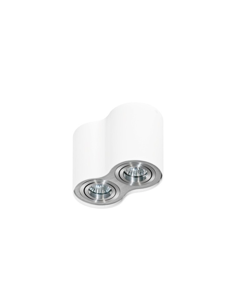 Ceiling luminaires for replaceable light source - Azzardo BROSS 2 WHITE/ALUMINIUM 2xGU10 Surface-mounted White/Aluminum AZ0784 - product kolory-swiatla.pl 1