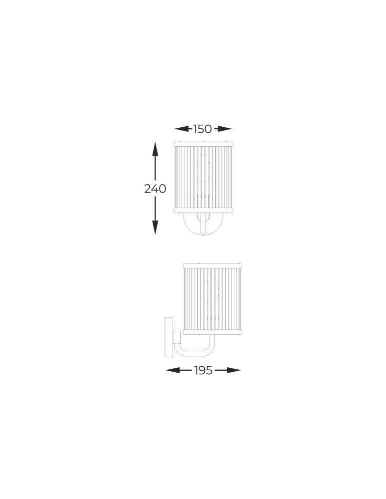 Glamour wall lamps - Zuma Line SERGIO BLACK MAT W0528-01F-P7AC SHINKIT. - product kolory-swiatla.pl 2