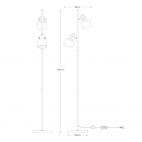 Zuma Line DRACO CZARNY MAT A4022A-MBK PODŁOGOWA