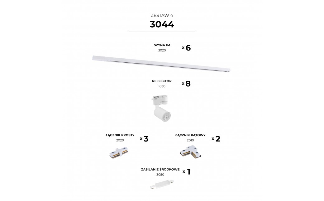 Zuma Line ZESTAW SZYNOPRZEWODY BIAŁY 3044 SZYNOPRZEWODY
