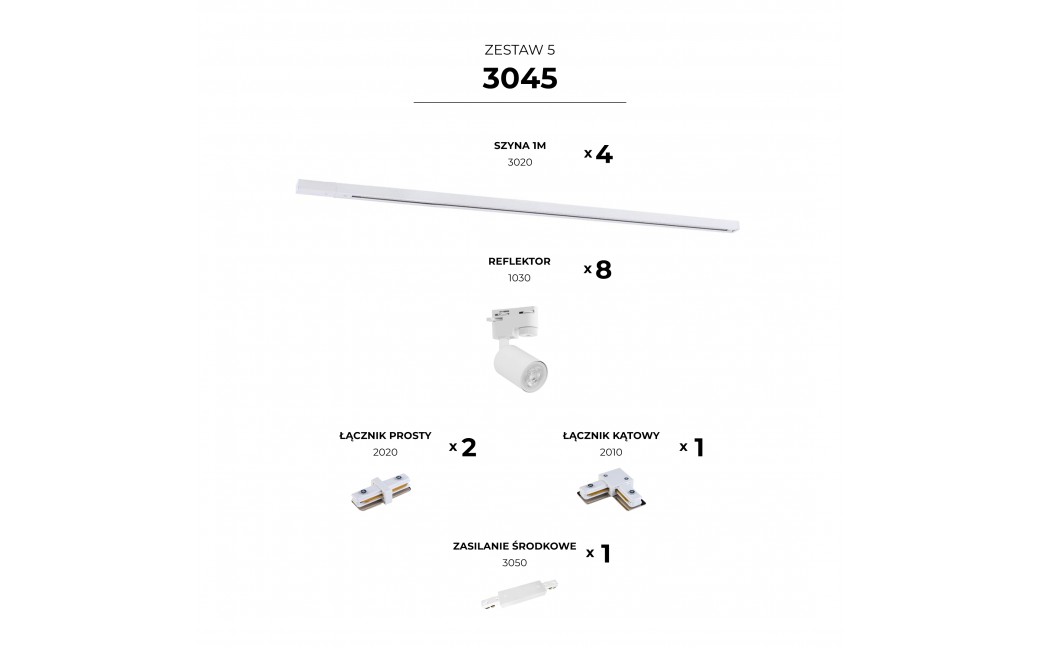 Zuma Line ZESTAW SZYNOPRZEWODY BIAŁY 3045 SZYNOPRZEWODY
