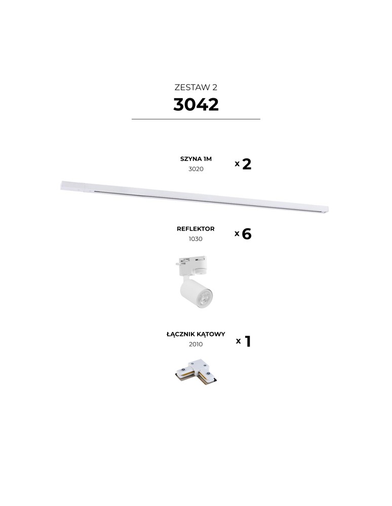 Ready-made rail kits - Zuma Line WHITE 3042 HORIZONTOPE SET. - product kolory-swiatla.pl 2