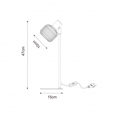 Zuma Line STEM CZARNY MAT/BIAŁY R5021009A-1T STOŁOWA